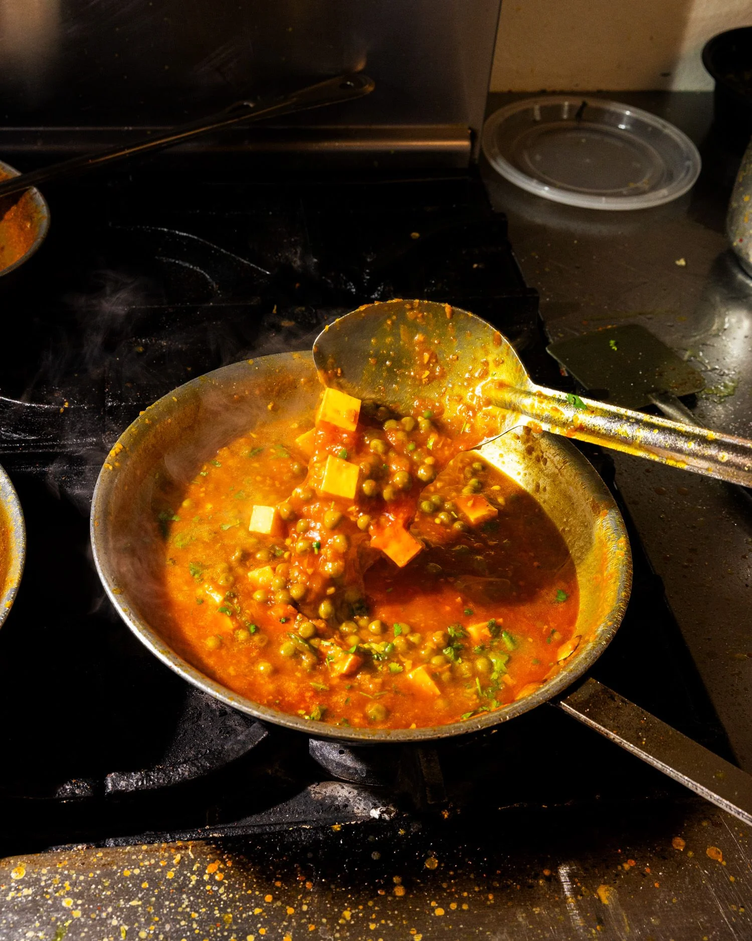 Akal serves several vegetarian options, including matar paneer.