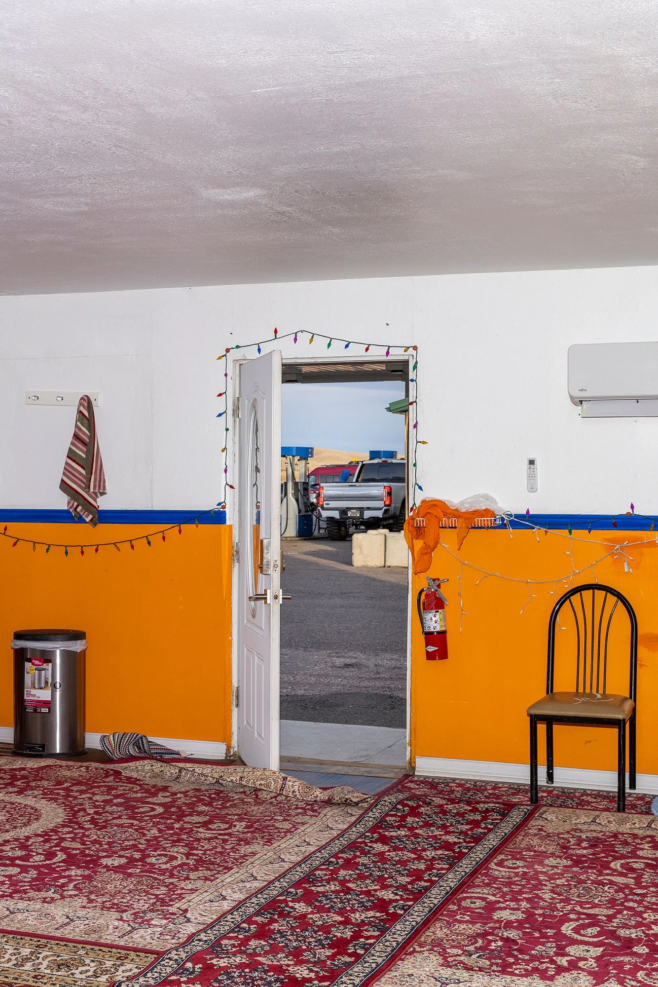 A view outside from the Sikh gurdwara.
