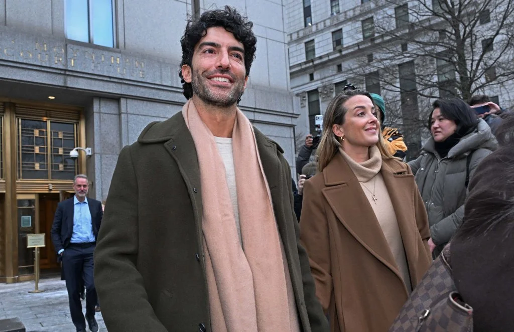 Justin Baldoni exiting court